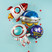 Воздушный шар круг космос С Днем Рождения 46см