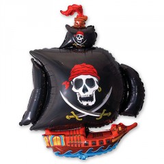 Шар фигура Корабль пиратский черный 104 см