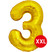 Шар-фигура цифра 3 золотая