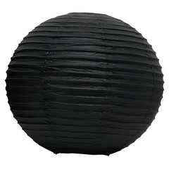 Бумажный круглый фонарик черный 30 см