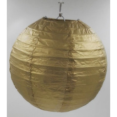 Бумажный круглый фонарик золотой 30 см