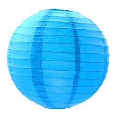 Бумажный круглый фонарик голубой 40 см