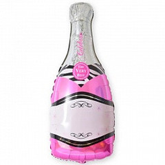Фольгированный шар Бутылка шампанского, Розовый