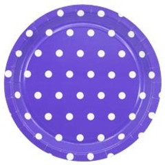 Тарелки в горошек фиолетовые 23см