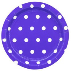 Тарелки в горошек фиолетовые 17см