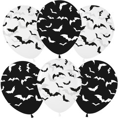 Набор воздушный шариков Летучие мыши, Ночь Хэллоуина 10шт