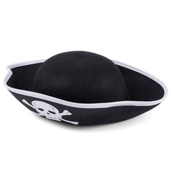 Карнавальная шляпа Веселый Пират детская черно-белая