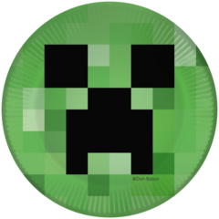 Тарелки Пиксельный монстр зеленый, 6 шт 18 см