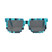 Карнавальные очки, Пиксели, Голубой