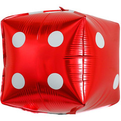 Воздушный фольгированный шар Шар Куб, Покер, Кости, 61 см