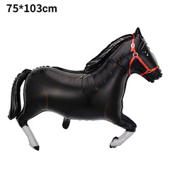 Воздушный фольгированный шар Лошадь 104 см черный