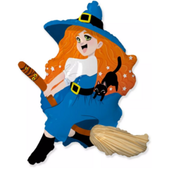 Воздушный Шар Фигура Ведьмочка на метле 105 см