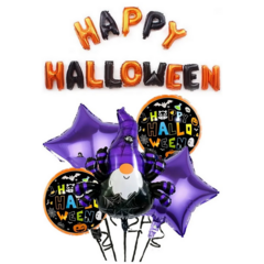 Набор на Хэллоуин воздушных шаров Гном фиолет 6 шт