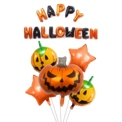 Набор на Хэллоуин воздушных шаров Злая тыква 6 шт