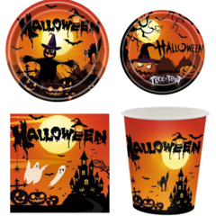 Набор одноразовой посуды на Хэллоуин вечеринка