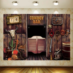 Баннер для фотозоны Ковбойский бар 150х100 см