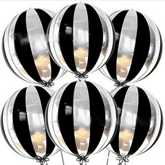 Набор воздушных шаров диско черно-серебристые 55см 6шт