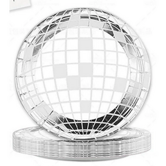 Тарелки Диско шар металлик 23 см 6шт