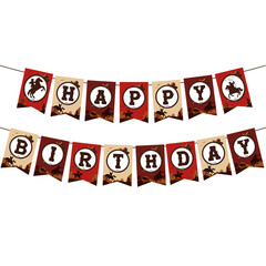 Гирлянда декор С Днем рождения Ковбои 220 см