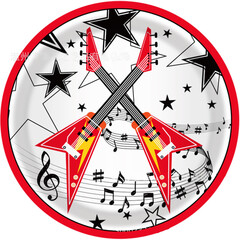 Тарелки Рок-н-ролл вечеринка 6 шт 18см