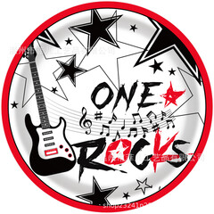 Тарелки Рок-н-ролл вечеринка 6 шт 23см