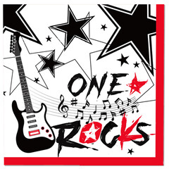 Салфетки Рок-н-ролл вечеринка 33см 20шт