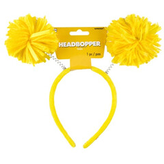 Ободок-антенки Помпоны желтые