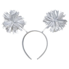 Ободок-антенки Помпоны серебряные