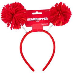 Ободок-антенки Помпоны красные