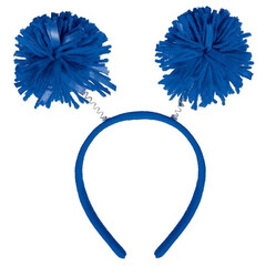 Ободок-антенки Помпоны синие
