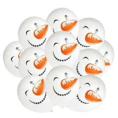 Воздушные шары новогодние Снеговик 10шт