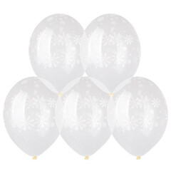 Воздушные шары новогодние Снежинки прозрачные 10шт