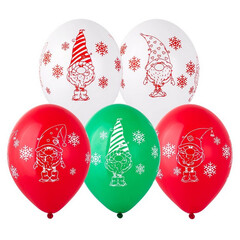 Воздушные шары новогодние Гномы новогодние 10шт