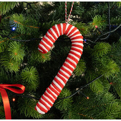 Декоративное украшение на елку Леденец трость 9*19 см