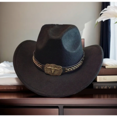 Ковбойская шляпа Lucky Strike черная (Небольшой брак)