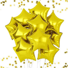 Воздушные шары Звезды 10шт 46см золотой