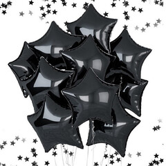 Воздушные шары Звезды 10шт 46см черный