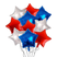 Воздушные шары Звезды 10шт 46см син-сереб-красный