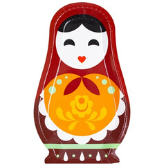 Тарелки фигурные Матрешка Масленица Русский стиль 23см 6шт