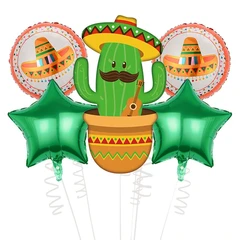 Воздушные шары Кактус в сомбреро Фиеста 5шт