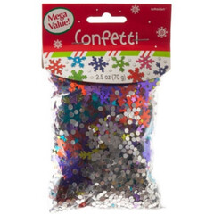 Конфетти Снежинки разноцветные (большая упаковка) 70 гр