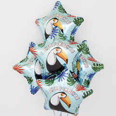 Набор воздушных шаров Милый тукан, С Днем Рождения! 53см 5шт