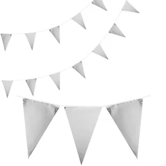 Гирлянда Флажки, серебро 20*30 см*20 шт, 10 м