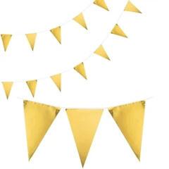 Гирлянда Флажки, золотая 20*30 см*20 шт, 10 м