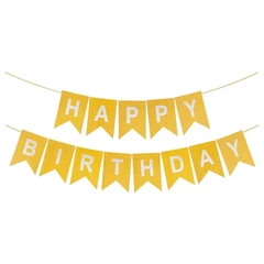 Гирлянда Флажки, Happy Birthday 500 см, 16*12 см