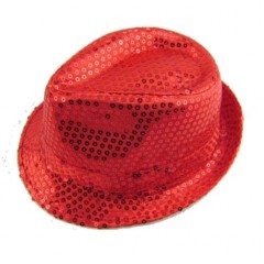 Шляпа клубная красная с пайетками