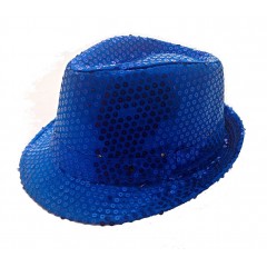 Шляпа клубная синяя с пайетками