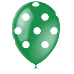 Воздушный шарик зеленый в горошек