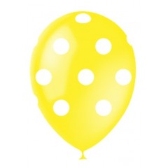 Воздушный шарик желтый в горошек