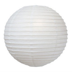 Бумажный круглый фонарик белый 30 см